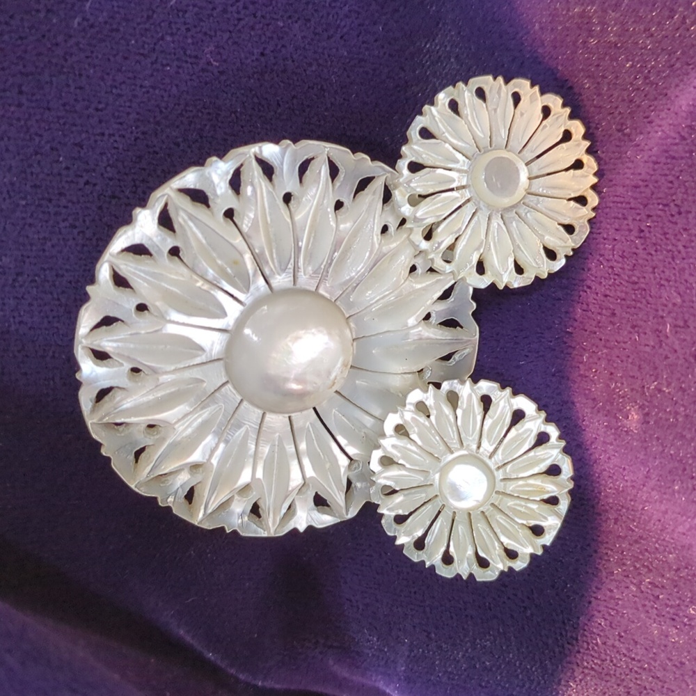 Matching pin and earrings
